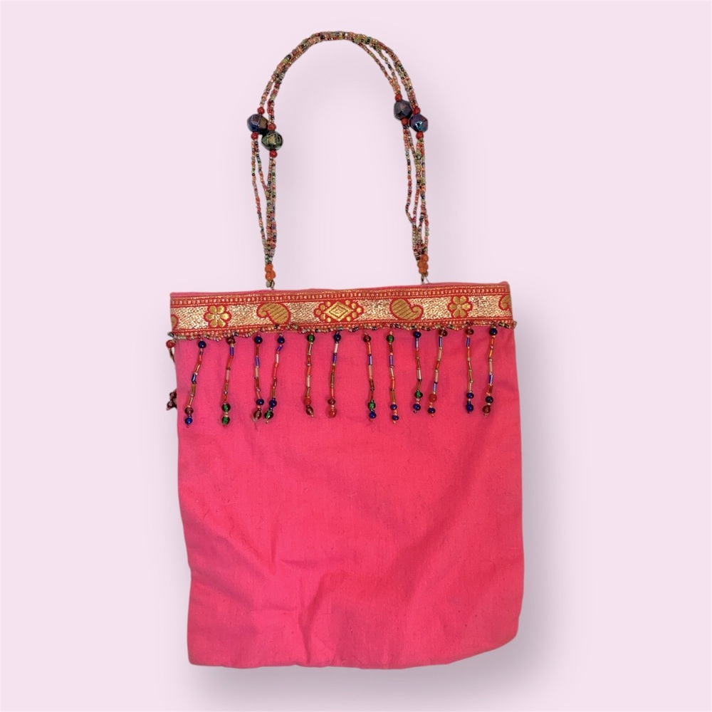 Pink Beaded Mini Bag